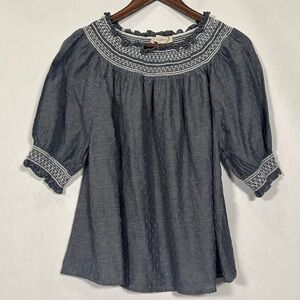 LOFT Clip Smocked Top